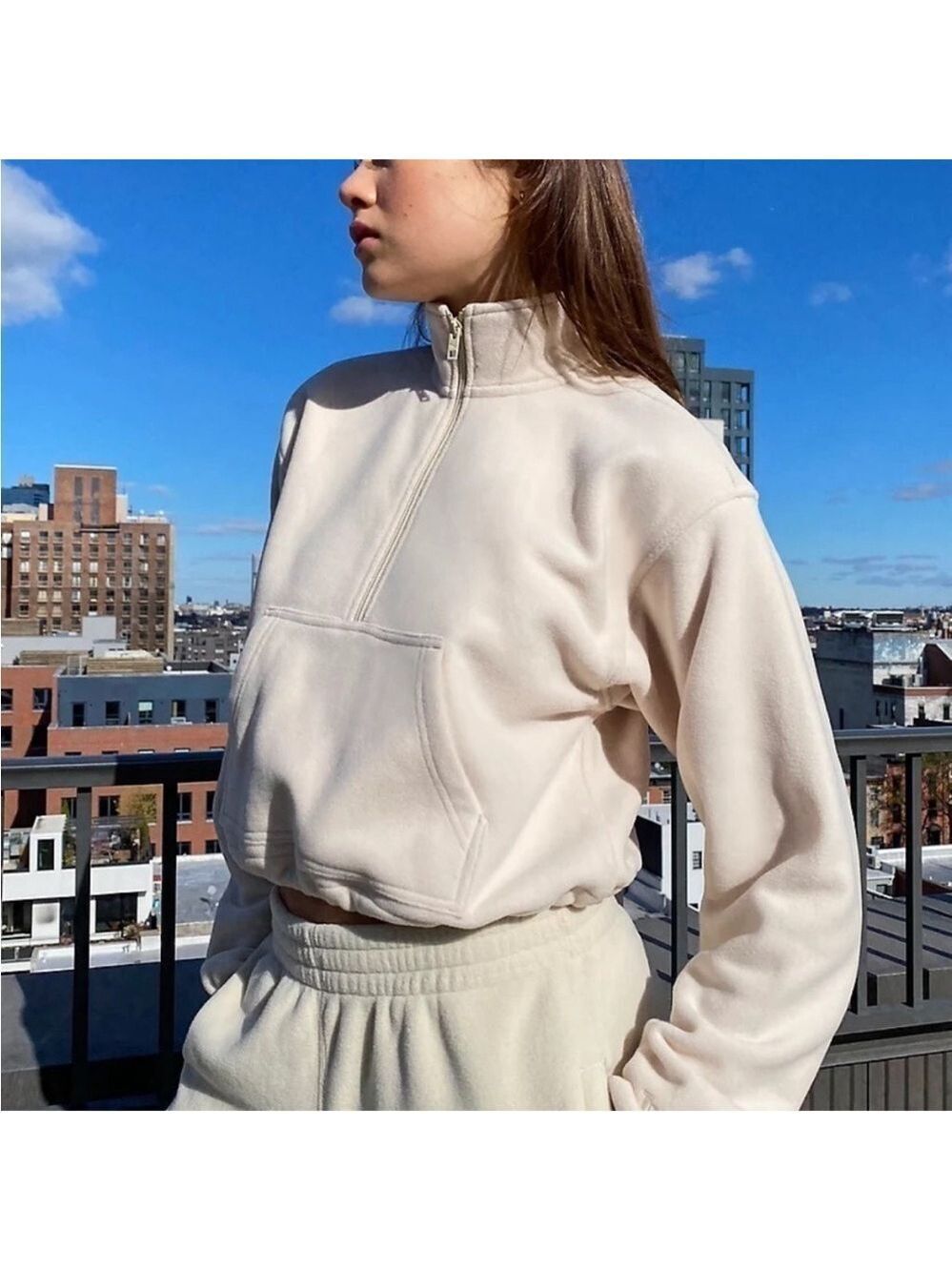 Aritzia TNA Polar 1/2 Zip Sweater Sz XXS